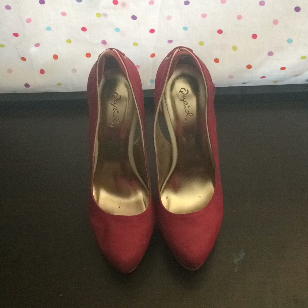 Magenta Stilettos with white wedge